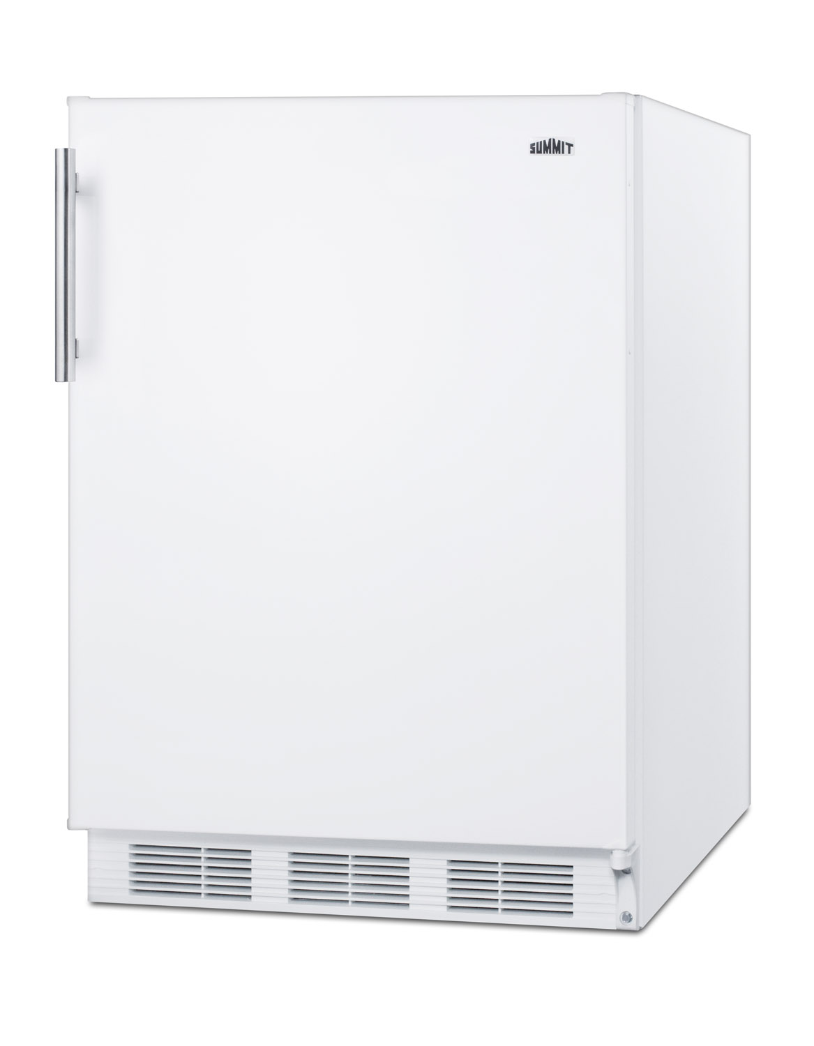 Built-in undercounter refrigerator-freezer for residential use, cycle defrost with a deluxe interior and white exterior finish